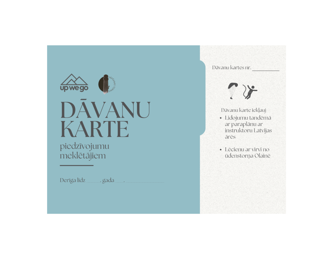 Dāvanu karte piedzīvojuma meklētājiem